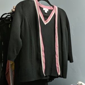 Sweater set with braid detail